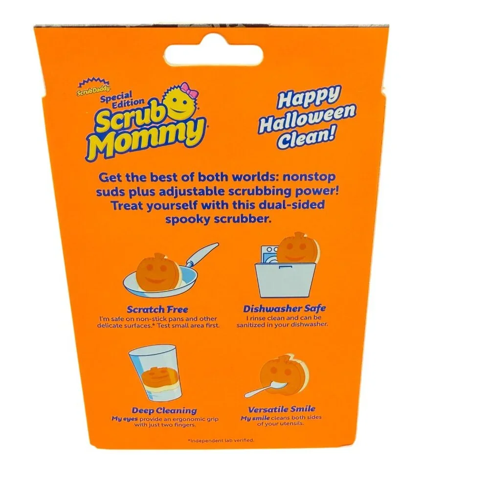 Scrub‎ Mommy Halloween Pumpkin Dual-Sided Scrubber & Sponge 2 Pack Special Ed